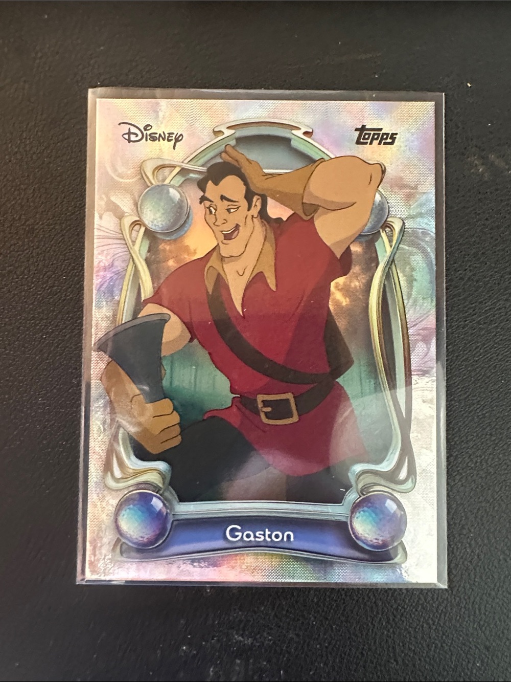 Gaston Character Trading Card - Disney Topps (Blue/Teal Accents)